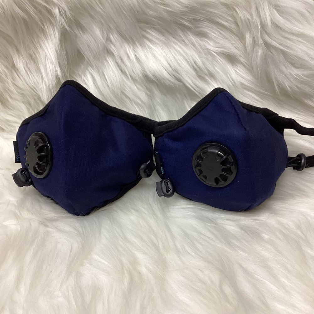 Navy Blue Admiral-M-Adjustable Cotton Face Masks, NEW, Set of 2